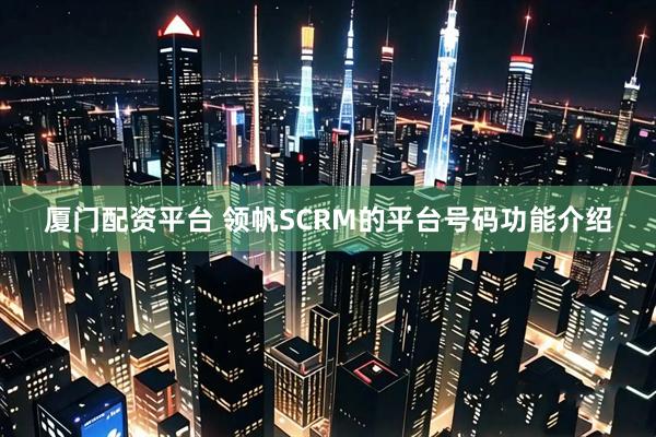厦门配资平台 领帆SCRM的平台号码功能介绍