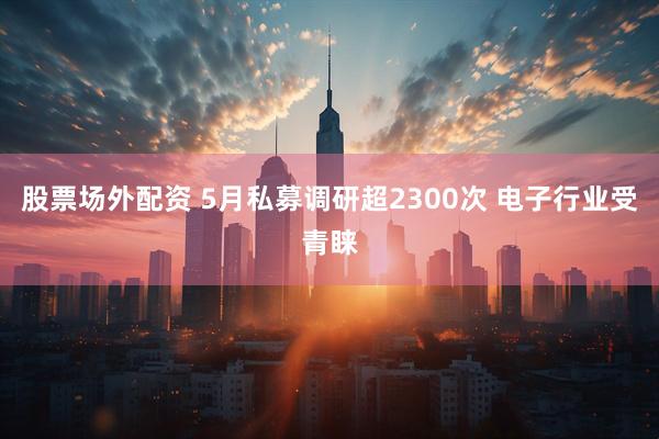 股票场外配资 5月私募调研超2300次 电子行业受青睐